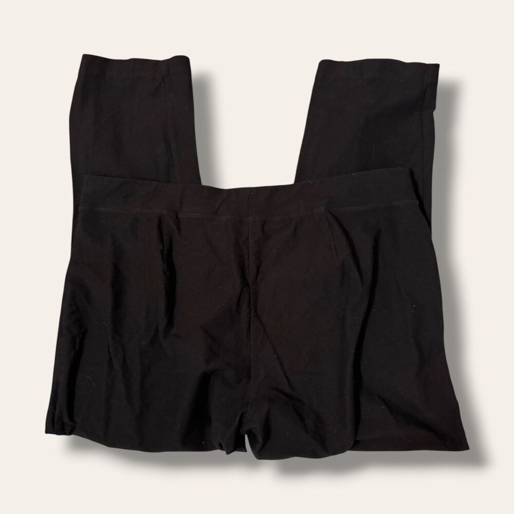 Eileen Fisher Pants Womens L Pull On Stretch Straight Leg Black Comfort Waist